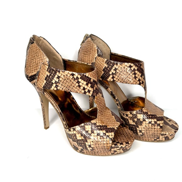 Nine West Snakeskin Pattern Heels Size 8 - Picture 1 of 7
